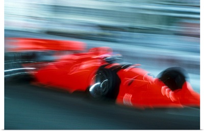 Blurred auto racing action