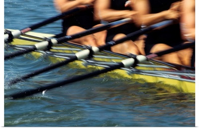 Detail of rowers in action