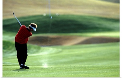 Golfer in action