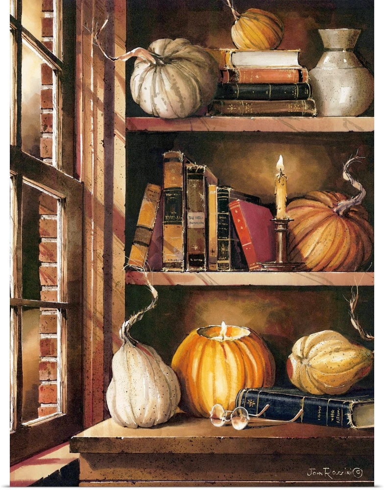 Contemporary autumn harvest themed painting.