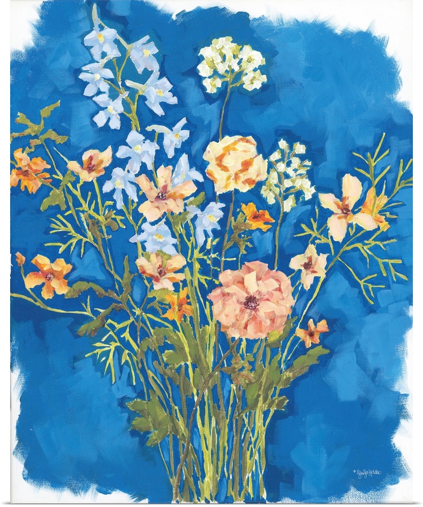 Flowers On Blue