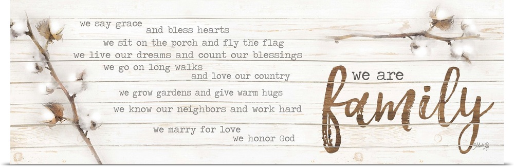 "We say grace and bless hearts, we sit on the porch and fly the flag, we live our dreams and count our blessings, we go on...
