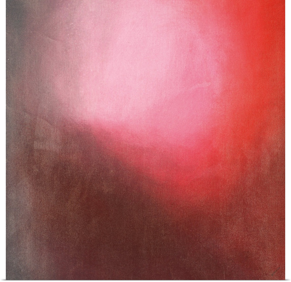 Contemporary abstract painting using tones of red to create depth.