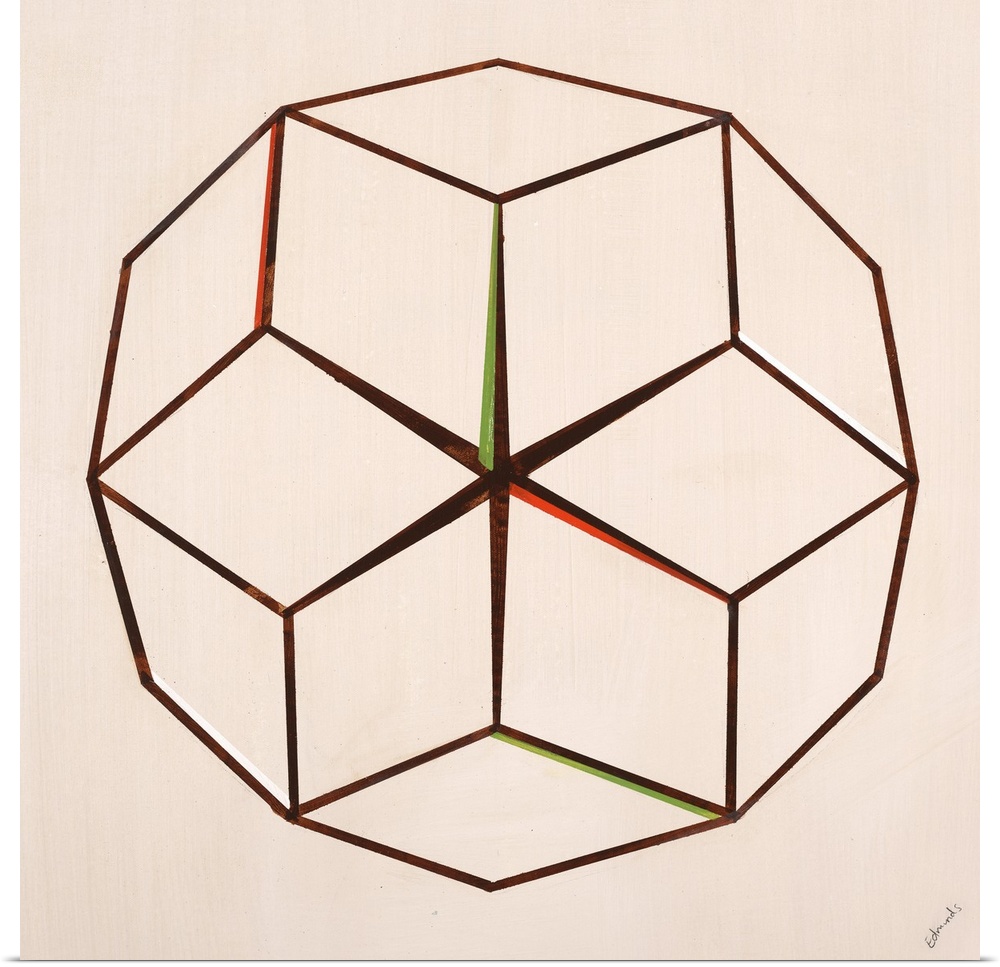 Contemporary painting of a geometric shape.