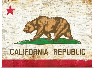 Distressed California State Bear Flag