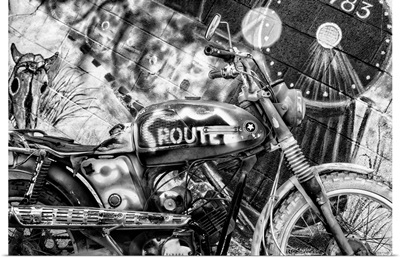 Black And White Arizona Collection - Motorcycle Route 66