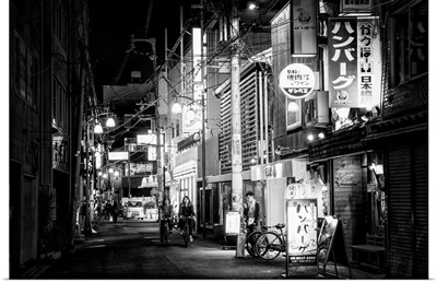 Black And White Japan Collection - Night Street Scene