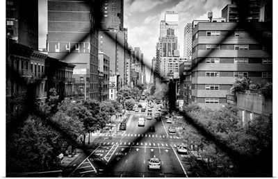 Black And White Manhattan Collection - Between The Mesh Of The Fence