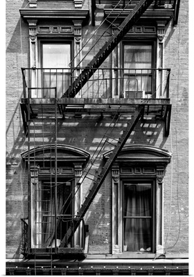 Black And White Manhattan Collection - Black Fire Escape Staircase