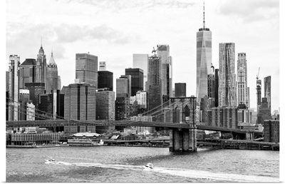 Black And White Manhattan Collection - Brooklyn Bridge East River