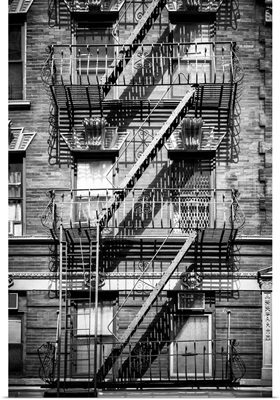 Black And White Manhattan Collection - Facade With Fire Escape
