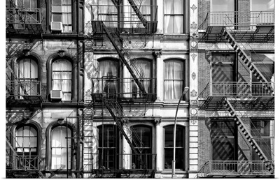 Black And White Manhattan Collection - Three Facades Of Buildings