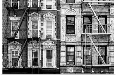 Black And White Manhattan Collection - Two Fire Escape Stairs