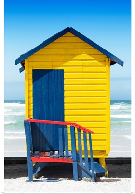 Colorful Beach Hut Cape Town - Yellow and Midnight Blue
