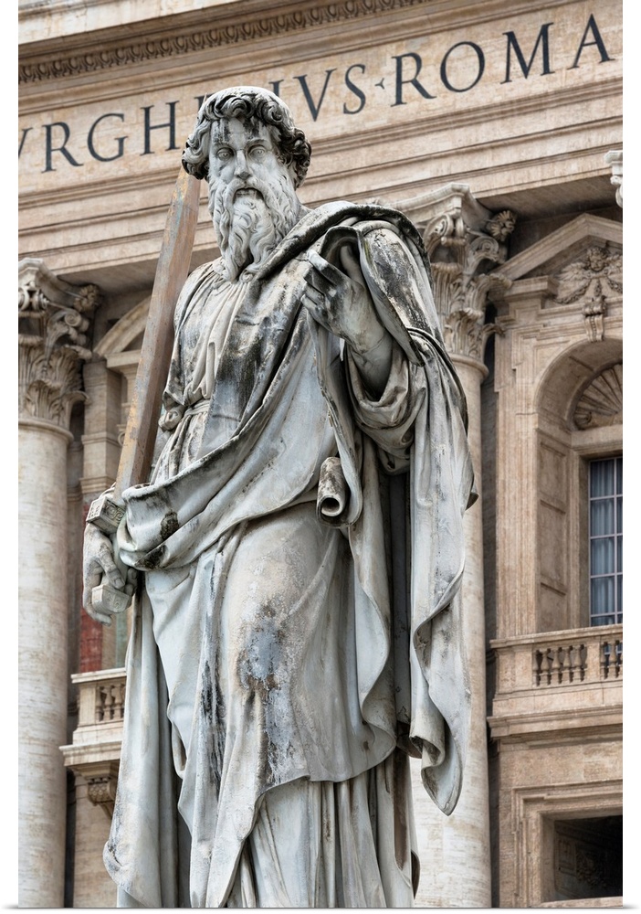 It's a roman sculpture on the exterior of St. Peter's Basilica located in Vatican City.