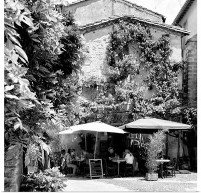 France Provence Square Collection - Provencal Restaurant II B&W