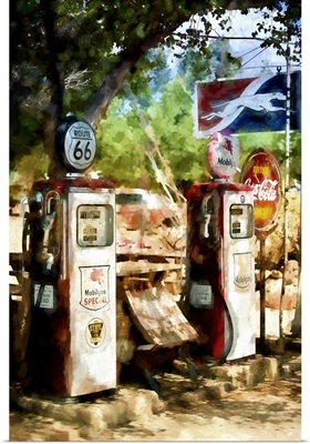 Gas Station, Wild West Painting Series