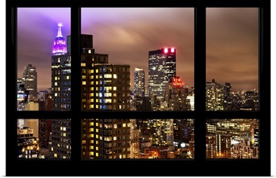Manhattan at Night, New York - View from the Window