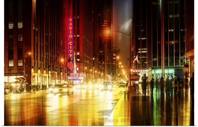 Manhattan Traffic at Night - Urban Stretch Series