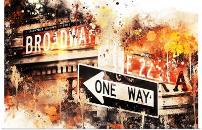 NYC Watercolor Collection - Broadway One Way