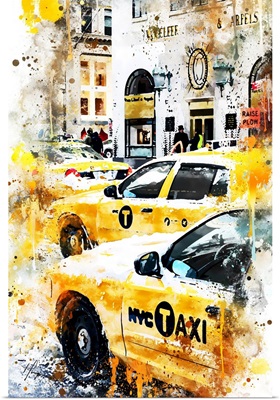 NYC Watercolor Collection - New York Taxis