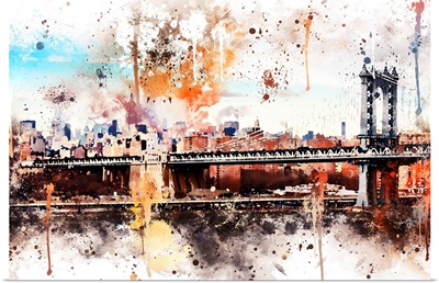NYC Watercolor Collection - The Manhattan Bridge