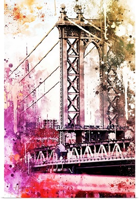 NYC Watercolor Collection - The Manhattan Bridge II