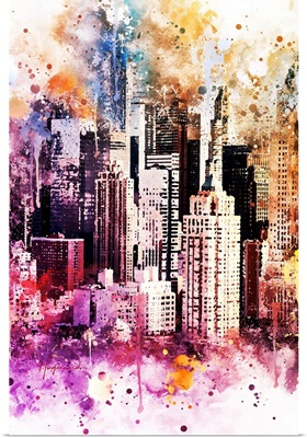 NYC Watercolor Collection - Times Square Skyscrapers