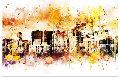 NYC Watercolor Collection - Yellow Skyline