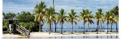 Paradisiacal Beach overlooking Downtown Miami