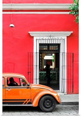 Red and Orange Volkswagen Beetle Car