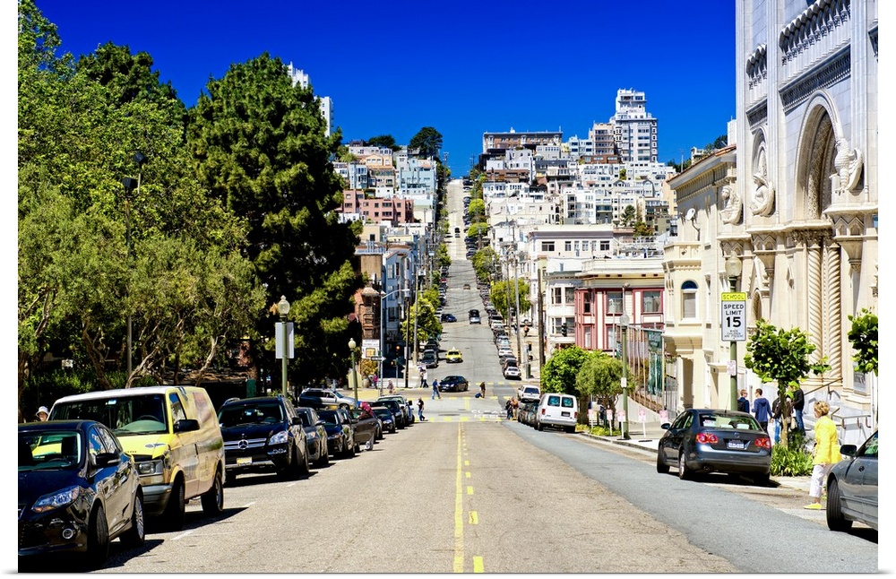 Fine art photograph of a road in San Francisco on a clear day.