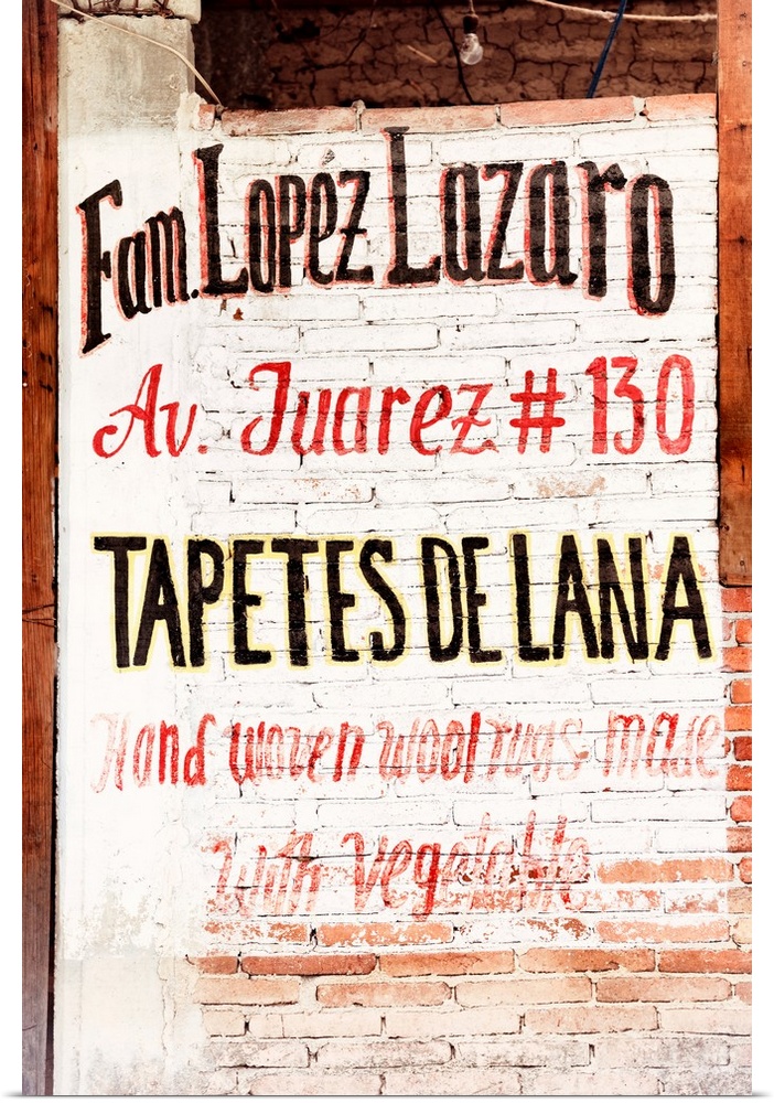Photograph of a Tapetes de Lana Mexican Sign. From the Viva Mexico Collection.