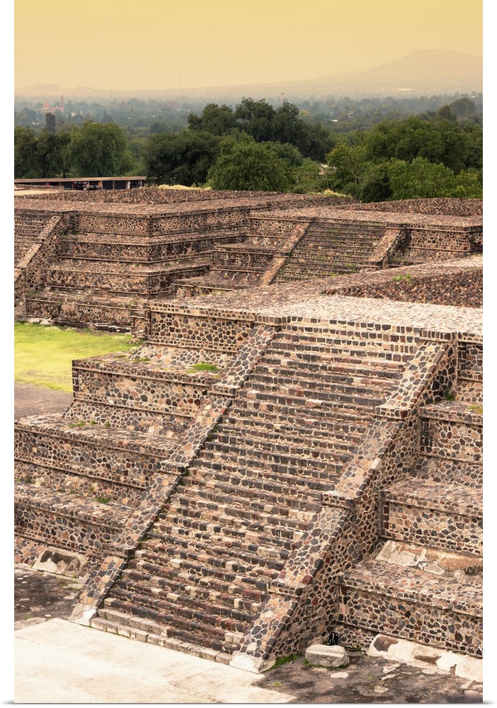 Photograph of the Teotihuacan Pyramids, Pyramid of the Sun, in Mexico. From the Viva Mexico Collection.