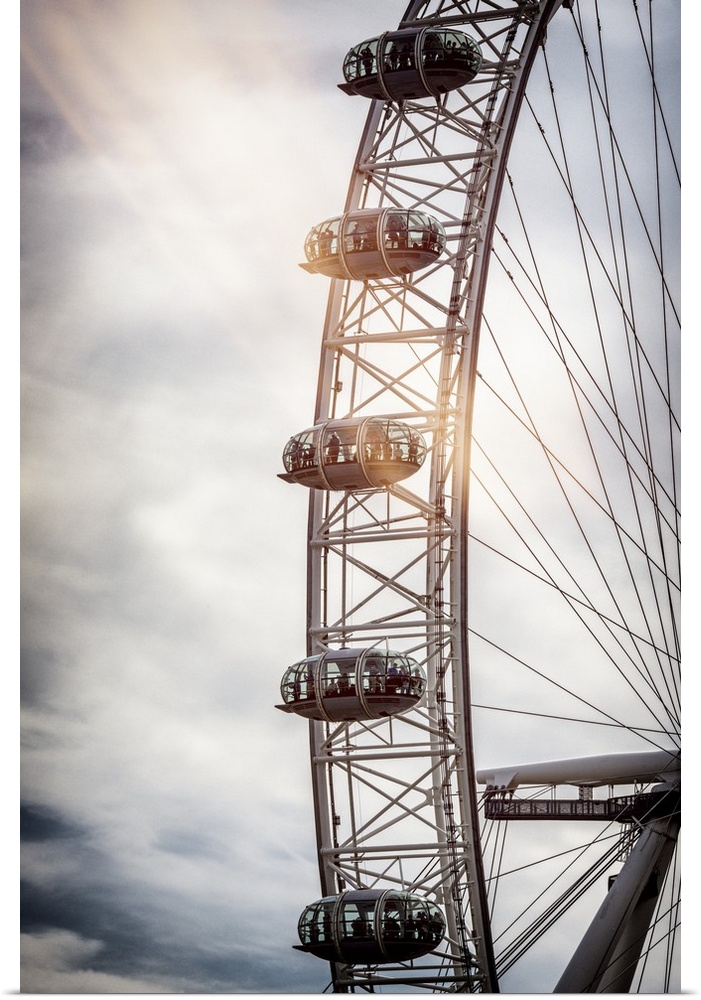 Fine art photograph of a section of the Millennium Wheel in London, England.