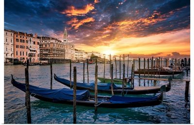 Venetian Sunlight - Magical Gondolas Sunset