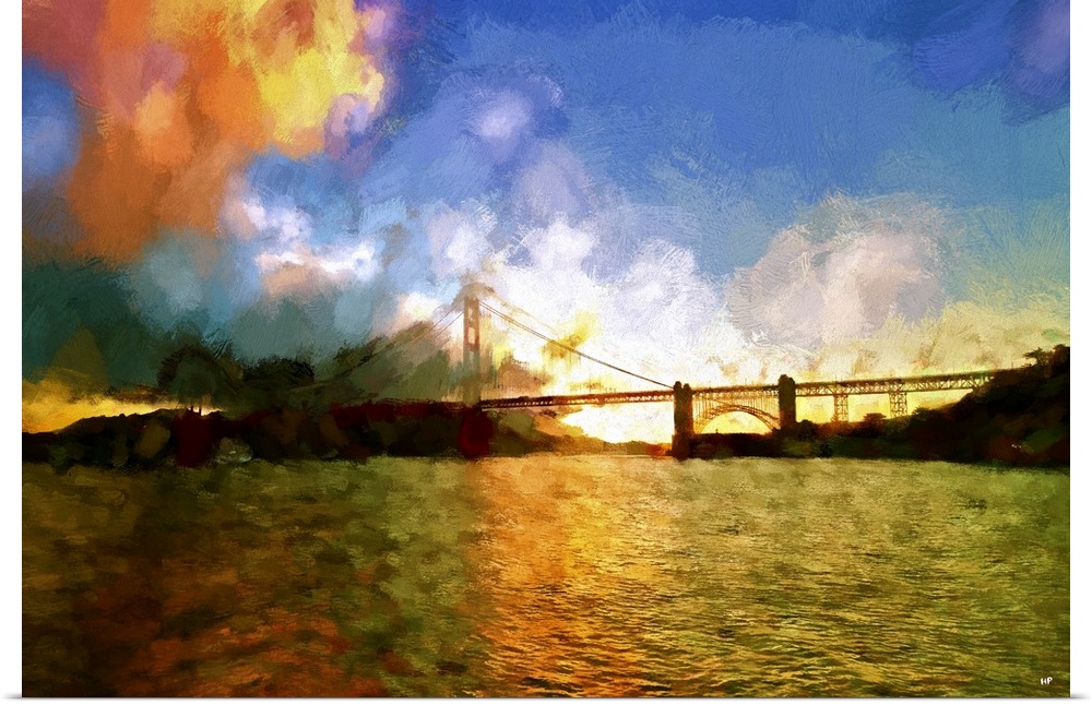 A photograph with a painterly effect of San Francisco, California.