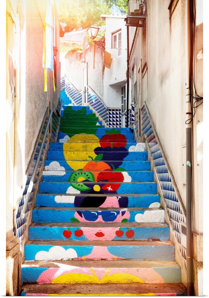 It's a painted staircase in the city center of Agueda in Portugal.