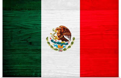 Wood Mexico Flag, Flags Of The World Series