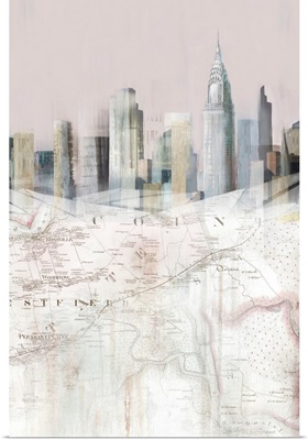 Blushing Manhattan Map II