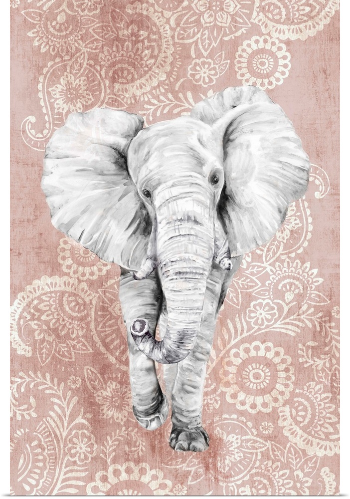 Pink Paisley Elephant