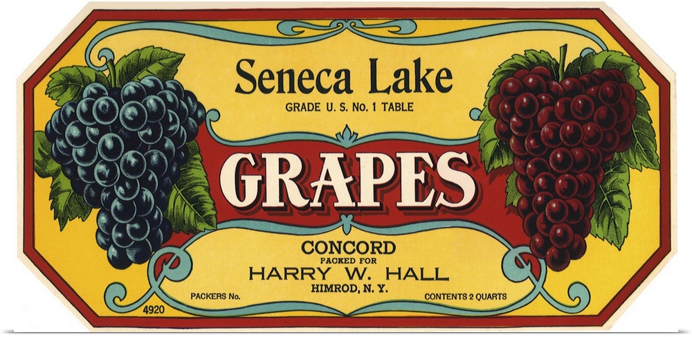 Black and Red Grape Label
