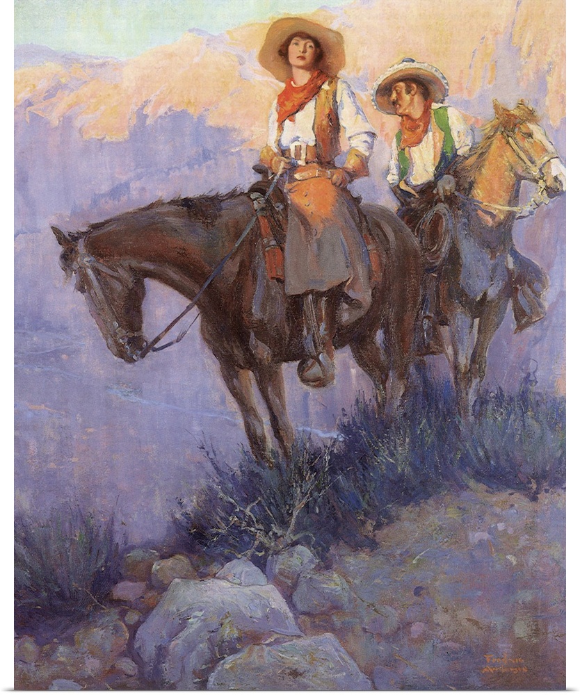 Man, Woman on Horses