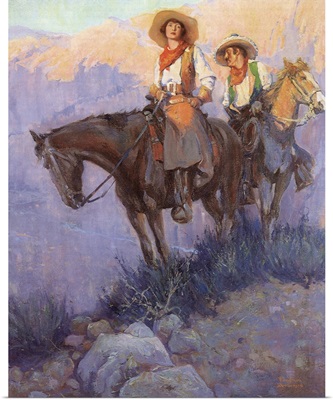 Man, Woman on Horses