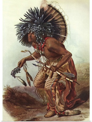 Native American Chief Performing a Ceremony