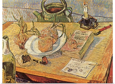 Still Life with Onions and Drawing Table