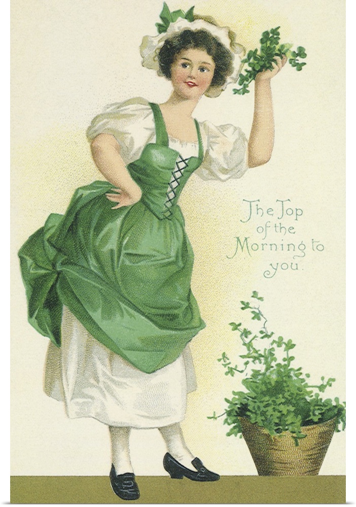 Woman Holding Clover