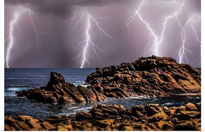 Canal Rocks Lightning Storm