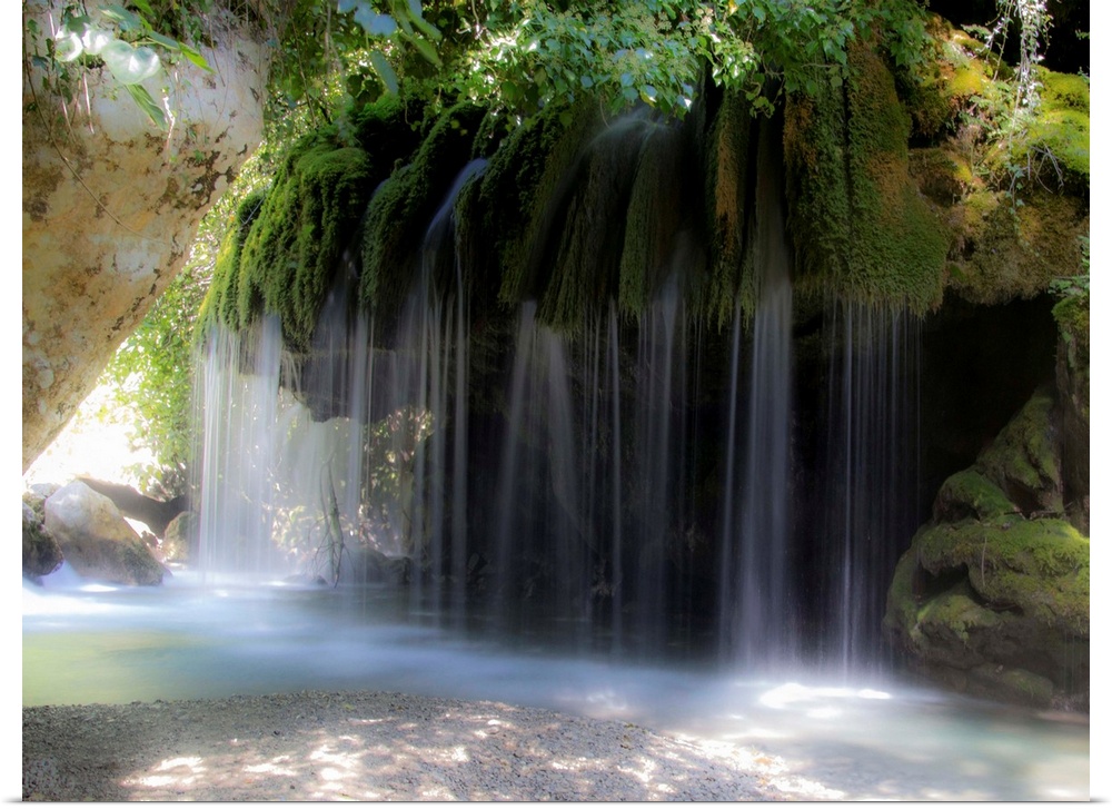 Waterfalls in Casaletto Spartano, over the Bussento River, Italy.