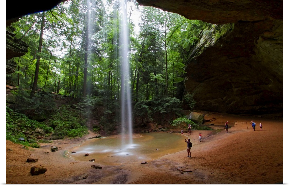 Ash Cave is a popular part of the Hocking Hills State Park area in Ohio.